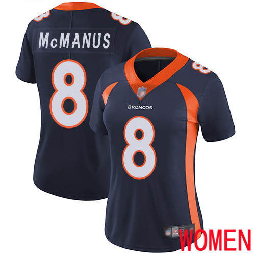 Women Denver Broncos 8 Brandon McManus Navy Blue Alternate Vapor Untouchable Limited Player Football NFL Jersey